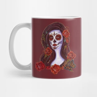 Autumn Rose day of the dead art by Renee Lavoie Mug